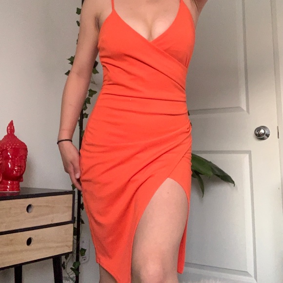 Dresses & Skirts - Orange Wrap Dress